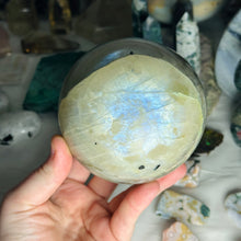 Load image into Gallery viewer, XXL Celestial Garnierite (Green Moonstone) Sphere with Exquisite Flash
