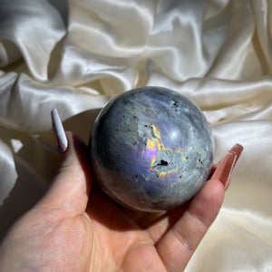 Vivid Purple Labradorite Sphere 1 (over 1lb!)