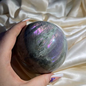 XL Half Pink Half Purple Labradorite Sphere (2lb12oz!)