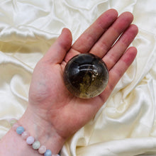 Load image into Gallery viewer, Near-Perfect-Clarity Smoky Quartz Sphere with Rainbows
