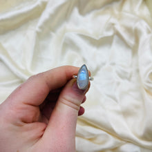 Load image into Gallery viewer, Rainbow Moonstone Sterling Silver Ring (Size 5)

