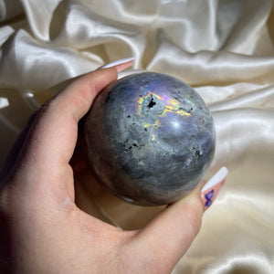 Vivid Purple Labradorite Sphere 1 (over 1lb!)