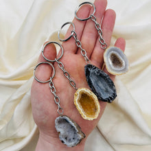 Load image into Gallery viewer, ONE Oco Agate Geode Keychain
