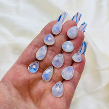 Load image into Gallery viewer, Rainbow Moonstone Teardrop rosecut cabochons (1)

