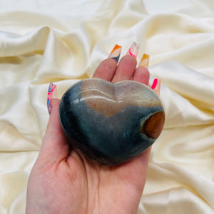 Polychrome Jasper Heart Carving 14