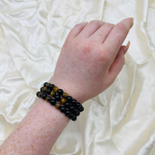 Load image into Gallery viewer, Obsidian with Tigers Eye Crystal Stretch Bracelets
