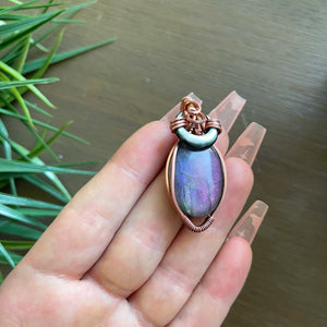 Purple Labradorite x Abalone Shell x Copper Wire: The Moonlight Collection