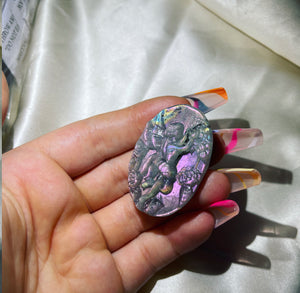 Rare Vivid Purple Flash Labradorite Fae Portal Carving