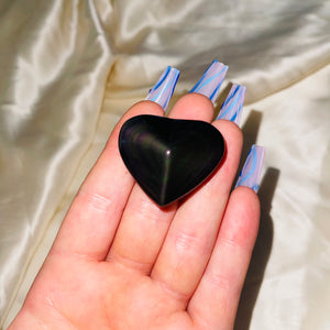 Rainbow Obsidian Heart Carvings (larger, 1)