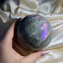 Load image into Gallery viewer, XL Half Pink Half Purple Labradorite Sphere (2lb12oz!)
