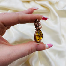 Load image into Gallery viewer, Natural Amber Wire Wrapped Pendant 3
