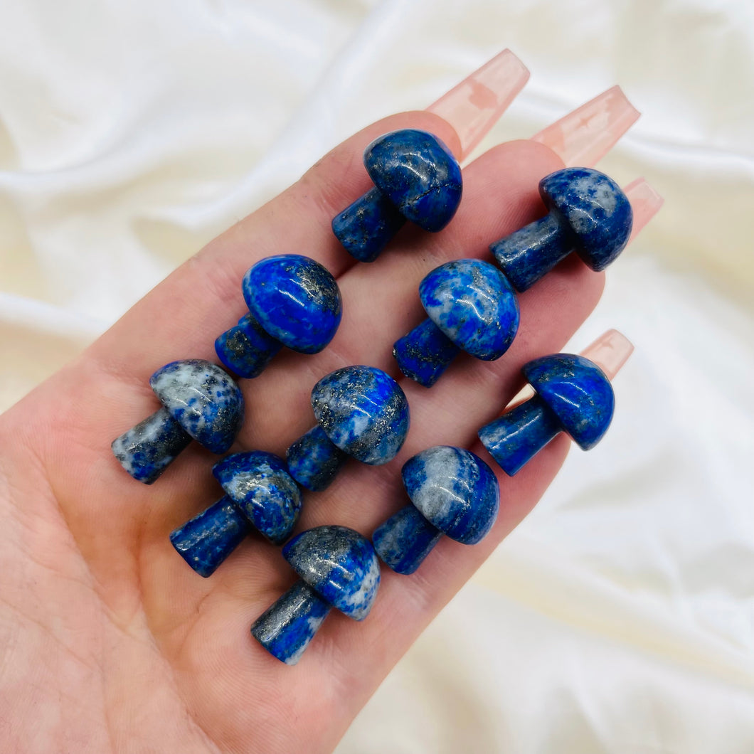 Lapis Lazuli Mushroom Carvings (1)