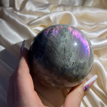 Load image into Gallery viewer, XL Half Pink Half Purple Labradorite Sphere (2lb12oz!)
