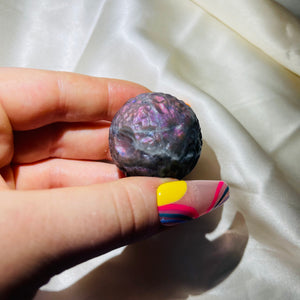 Rare Purple Labradorite Full Moon Sphere Carving 5
